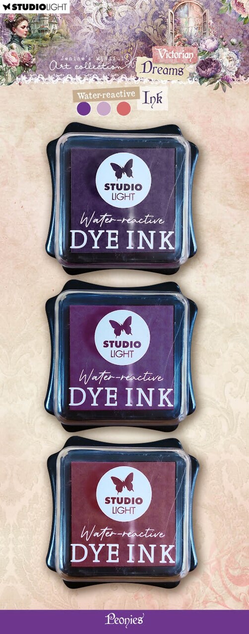 Studio Light Jenine's Mindful Art Water-Reactive Ink Pads-Nr. 26, Peonies Victorian Dreams